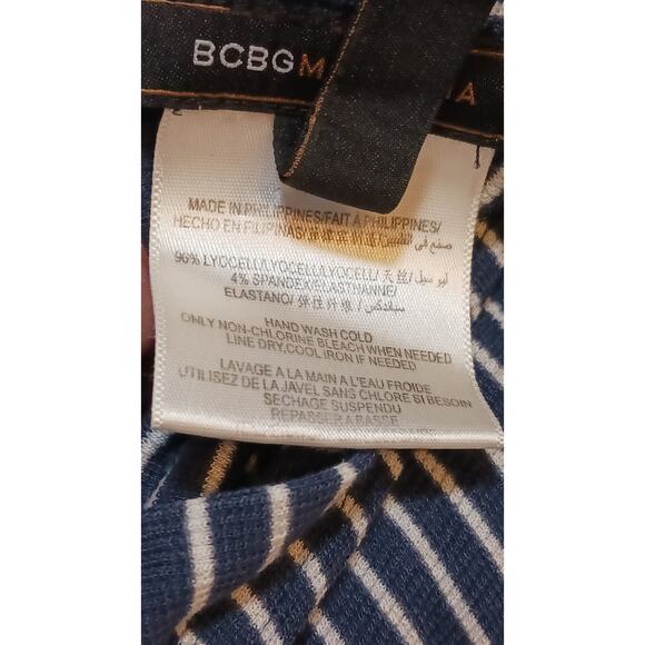 BCBG MaxAzria Open Front Womens Medium Black Stripe Long Sleeve Cardigan Top - Picture 4 of 9